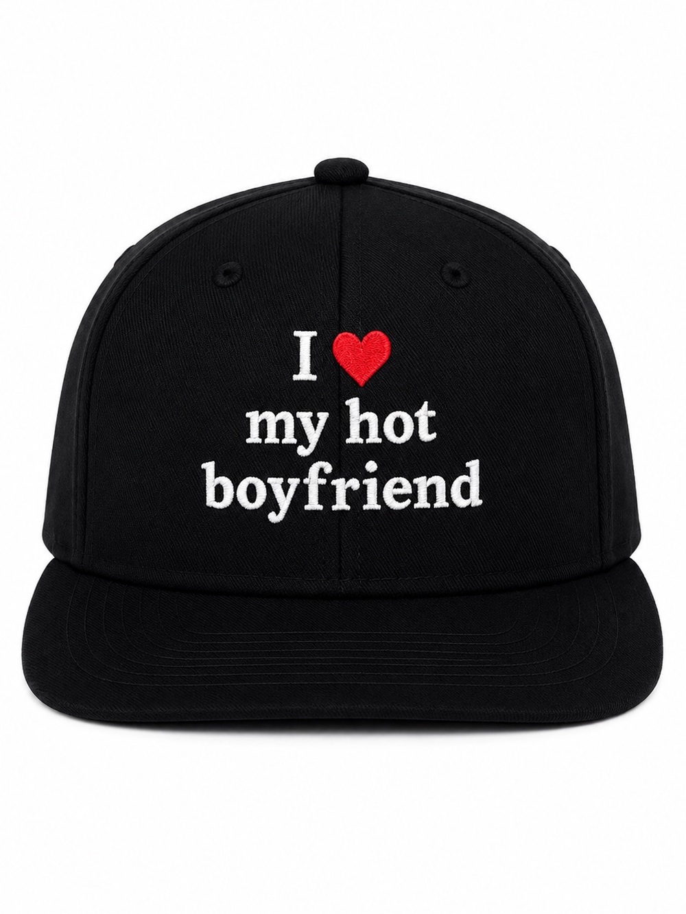 I ❤️ My Hot Boyfriend Hat Black Embroidered Valentines Cute Couples Gift Trend